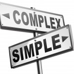 complex or simple the easy or the hard way decisive choice challenge making choice complicated road sign arrow